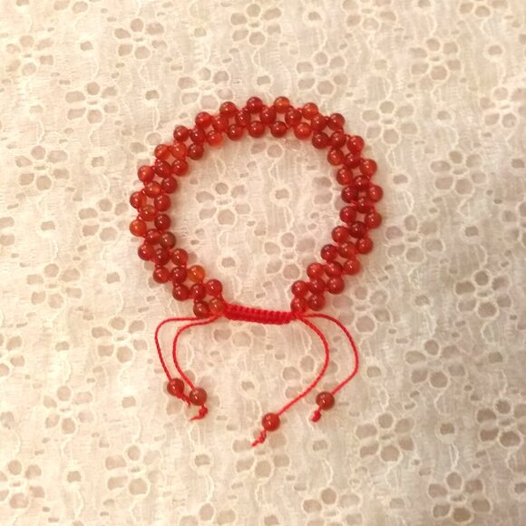 New Natural Red Agate Mini Beads Size 4mm Handmade Bracelet - Picture 5 of 7